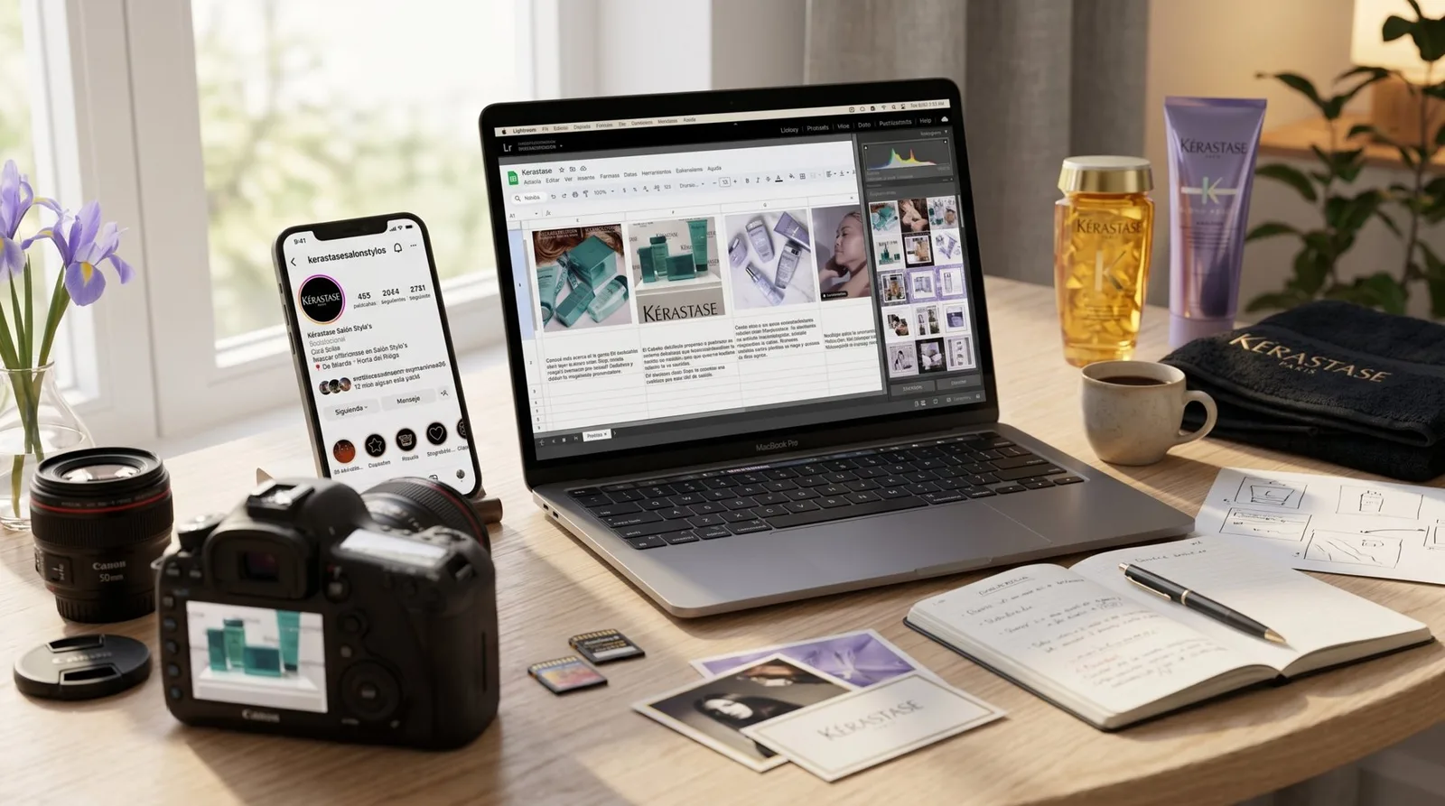 Planificación del contenido de Kérastase Salón Stylo’s: calendario, selección de fotos y perfil