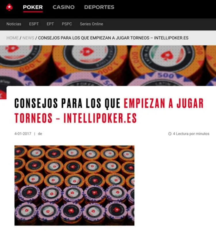 Artículo de IntelliPoker: consejos para los que empiezan a jugar torneos